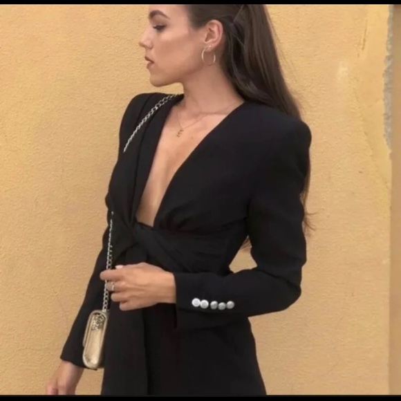 Zara black draped dress - Picture 3 of 15